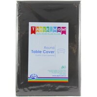 Black Round Plastic Tablecover (213cm)