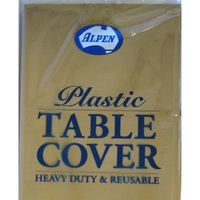 Gold Round Table Cover Plastic