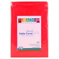 Red Round Plastic Tablecover (213cm)