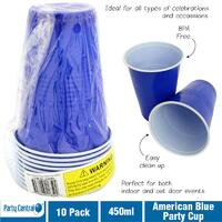 Disposable Drinkware Cup American Blue 450ml 10pk