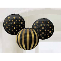 Glitz & Glam 24cm Paper Lanterns - Pk 3