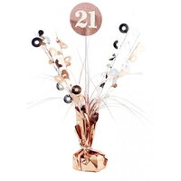 21st Rose Gold Balloon Weight Centrepiece