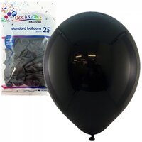 Standard Black Latex Balloons (30cm) - Pk 25