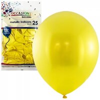 Metallic Yellow 30cm Latex Balloons - Pk 25