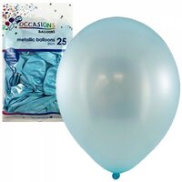 Metallic Blue Latex Balloons (30cm) - Pk 25