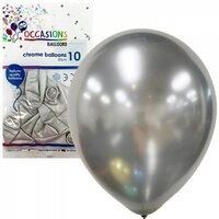 Chrome Silver 30cm Latex Balloons - Pk 6