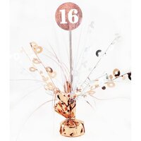 16th Rose Gold Balloon Weight Centrepiece