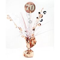 70th Rose Gold Balloon Weight Centrepiece