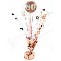 80th Rose Gold Balloon Weight Centrepiece