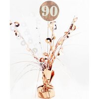 90th Rose Gold Centrepiece & Balloon Weight