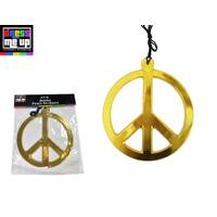 Jumbo Gold Peace Sign Necklace