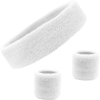 White Headband & Sweatband Set