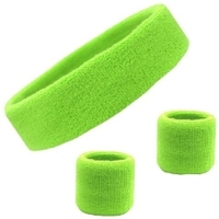 Neon Green Headband & Sweatband Set