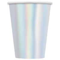 Iridescent Paper Drinking Cups (355ml) - Pk 8