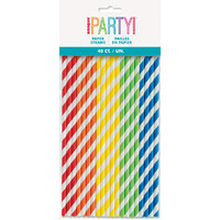 Assorted Colour Paper Straws Pk40