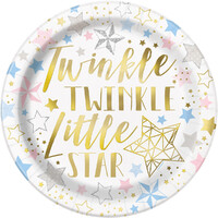 Twinkle Little Star Foil Plates Pk8