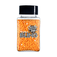 Over The Top Edible Bling Sprinkles - Orange 60g