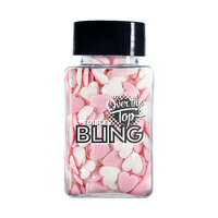 Over The Top Edible Bling Love Hearts - Mixed White & Pink 55g