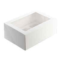 Mondo White 6 Cupcake Box (25.4 x17.7x10cm)