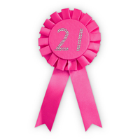 21st Diamante Rosette - Pink