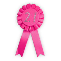 21st Diamante Rosette - Pink