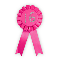 16th Diamante Rosette - Pink
