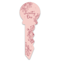 21st Birthday Pink Floral Key Keepsake (36x12cm)
