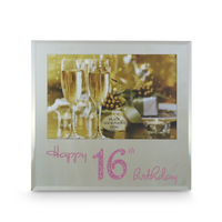 Happy 16th 6X4 Frame With Pink Text