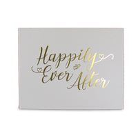 White/Gold Happily Ever After Wedding Guest Book