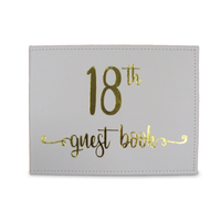 White & Gold 18th Guest Book (23x18cm)