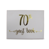 White/Gold 70th Guest Book (23x18cm)
