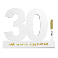 White/Gold 30th Birthday Signature Block