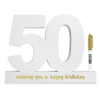 White/Gold 50th Birthday Signature Block