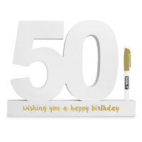 White/Gold 50th Birthday Signature Block