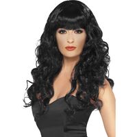 Long Curly Black Siren Wig