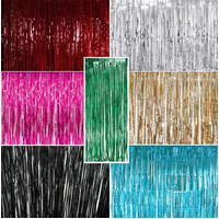 Asstd. Colours Foil Tinsel Door Curtain (1x2m)
