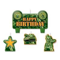 Camouflage Birthday Candle Set - Pk 4