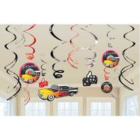 Classic 50's Hanging Swirl Decorations - Pk 12