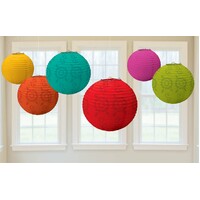 Fiesta Round Paper Lanterns - Pk 6