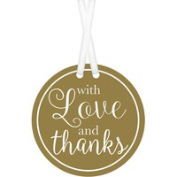 "With Love & Thanks" Gold Gift Tags - Pk 25