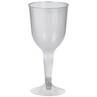 Silver Plastic Wine Glasses (295ml) - Pk 20