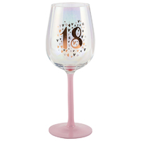 18th Rainbow Pastel Wine Glass