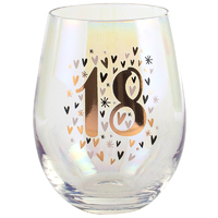 18th Rainbow Pastel Stemless Wine Glass