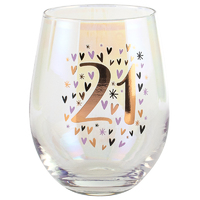 21st Rainbow Pastel Stemless Wine Glass