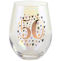50th Rainbow Pastel Stemless Wine Glass