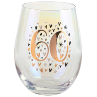 60th Rainbow Pastel Stemless Wine Glass