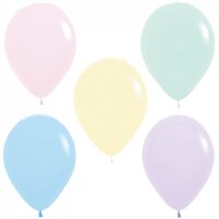 12" (30cm) Assorted Matte Pastel Latex Balloons - Pk 100