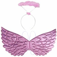 Pink Angel Wings & Halo Headband