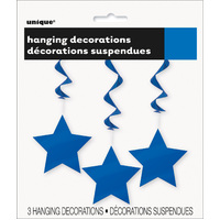 Blue Star Hanging Swirls - Pk 3*