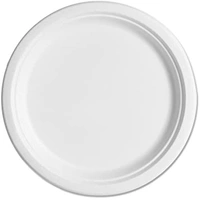 Sugarcane White Paper Plates (18cm) - Pk 10